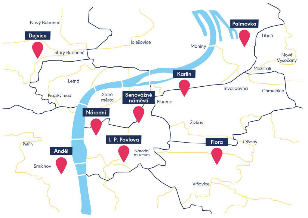 kde učíme jazykové kurzy mapa praha